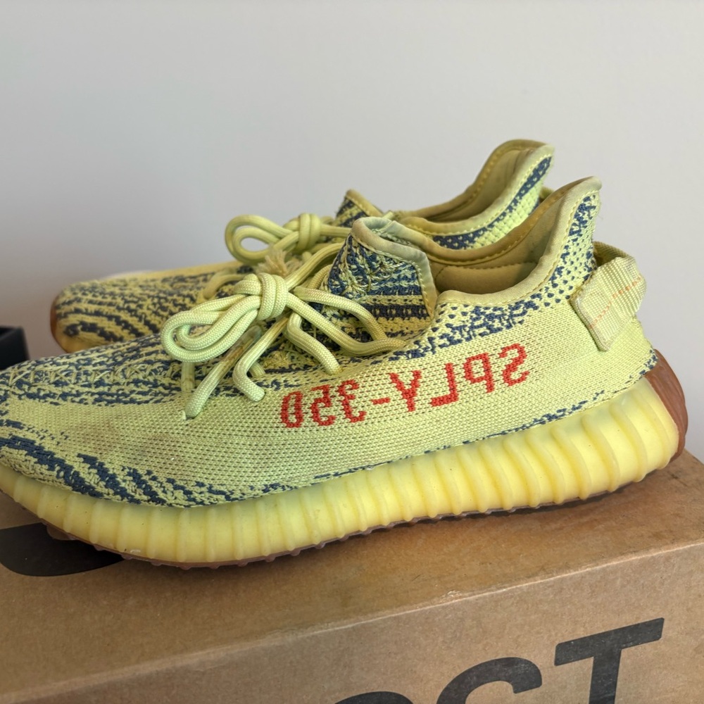 adidas Yeezy Boost 350 V2 Semi-Frozen Yellow with Red Stripe